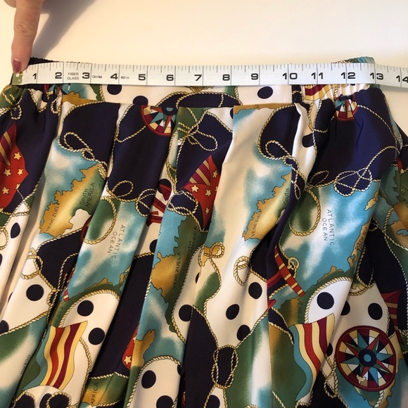 Vintage Skirts Vintage Unique Map Geography Skirt Jewel Tones Poshmark